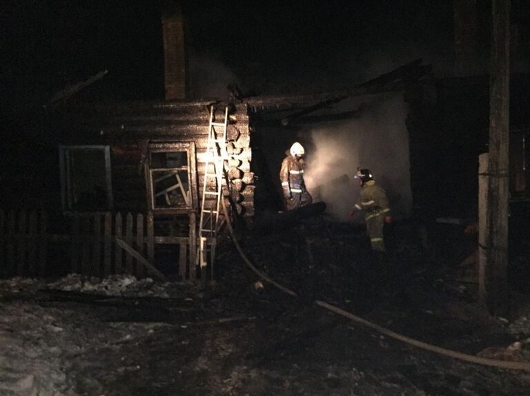 Пожар в Кунгурском районе Пермского края. 4 февраля 2018