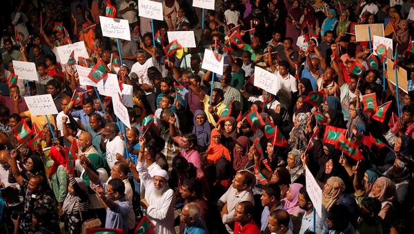 Митинг сторонников оппозиции в Мале, Мальдивские Острова