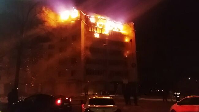 Пожар в жилом доме в городе Артем, Приморский край