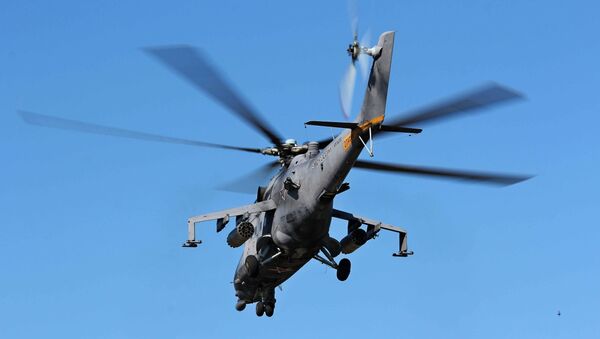Вертолет Ми-8 АМТШ на учениях в Восточном Военном Округе