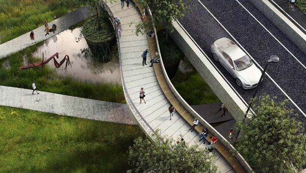 Визуализация моста на парком в ЖК «Символ»