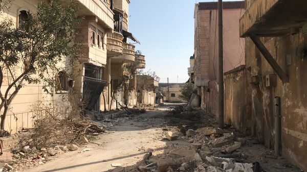 Последствия обстрела турецкими военными поселения Дженджерес в кантоне Африн. Архивное фото