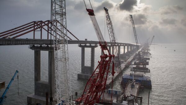 Строительство Крымского моста. архивное фото