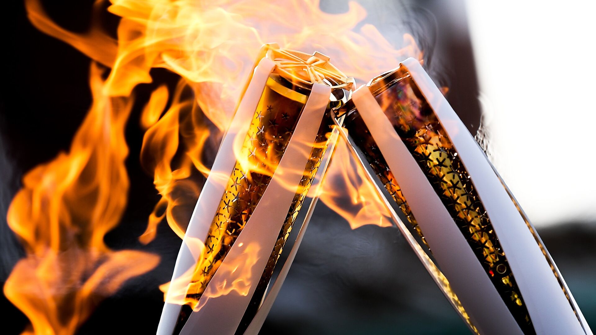 Факелы с Олимпийским огнём во время эстафеты в Пхенчхане - РИА Новости, 1920, 15.03.2021