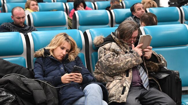 Пассажиры в аэропорту Домодедово. Архивное фото