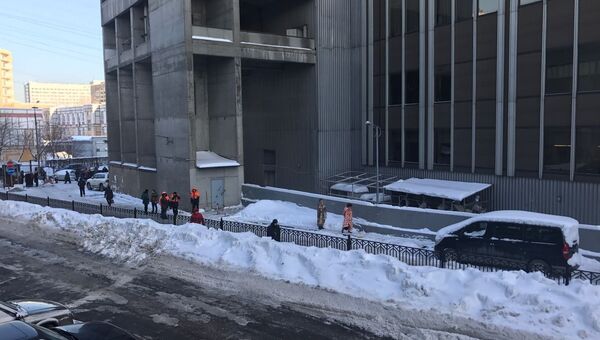 Пожарная эвакуация в гостинице Космос в Москве. 12 февраля 2018