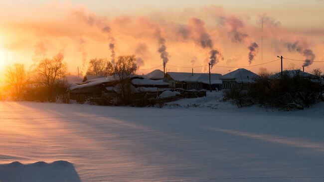 Рассвет в городе Тара Омской области. Архивное фото