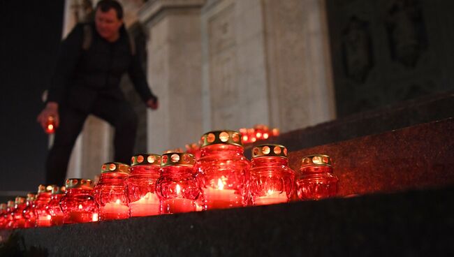 Участник акции памяти о жертвах крушения самолета Ан-148 Саратовских авиалиний в Подмосковье. Архивное фото