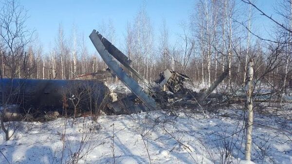 Место аварийной посадки вертолета Ми-8 в Томской области. Архивное фото