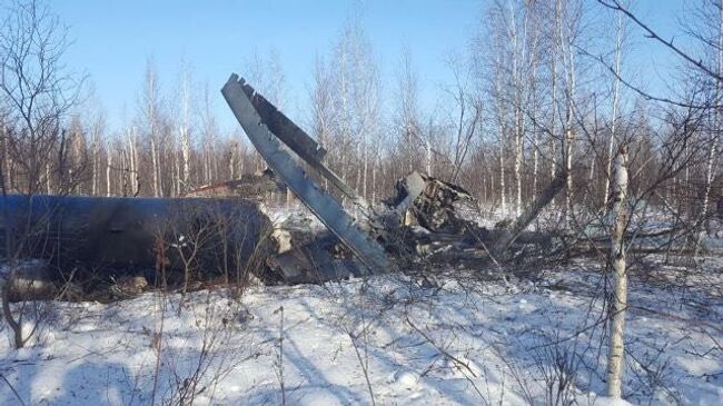 Место аварийной посадки вертолета Ми-8 в Томской области. Архивное фото