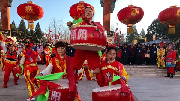  Празднование китайского Нового года в Китае. 16 февраля 2018 