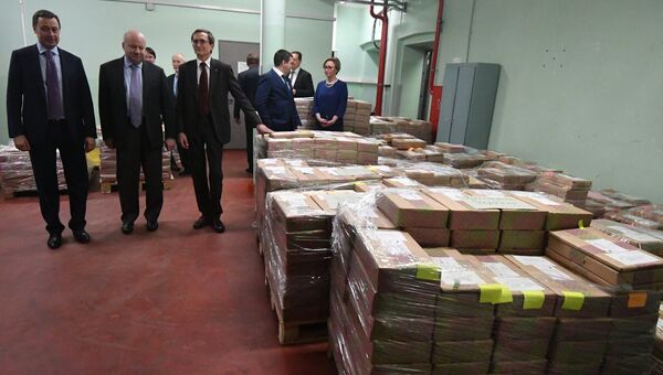 Склад, где хранятся избирательные бюллетени для голосования на выборах президента Российской Федерации на Московской печатной фабрике АО Гознак