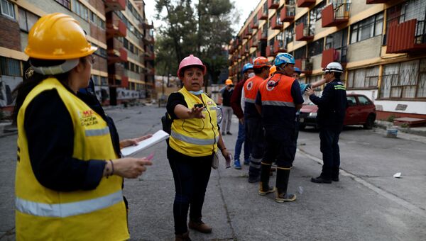 После землетрясения в Мехико, Мексика. 16 февраля 2018