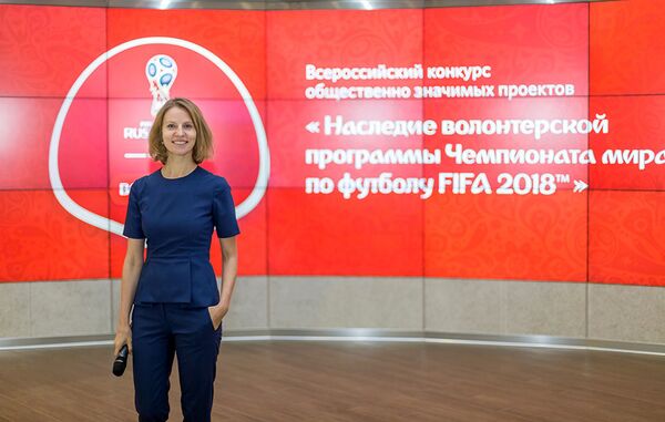 Руководитель департамента по работе с волонтерами оргкомитета Россия-2018 Татьяна Гомзякова Руководитель департамента по работе с волонтерами оргкомитета Россия-2018 Татьяна Гомзякова
