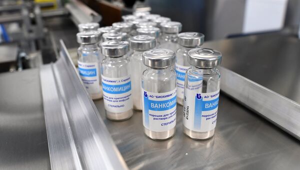 Участок выпуска готовой продукции антибиотика Ванкомицина на заводе по производству антибиотиков АО Биохимик в Саранске