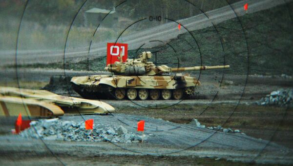 Танк Т-90С на выставке вооружений. Архивное фото