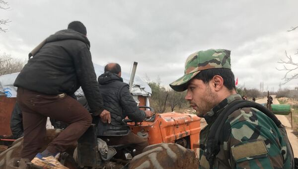 Бывшие боевики воюющие на стороне сирийской армии в провинции Кунейтра , на Голанских высотах ( полк Харамун). 26.02.18