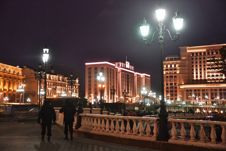 Подсветка зданий на Манежной площади