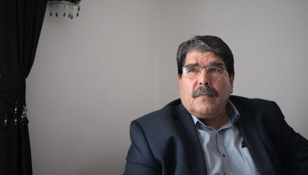 Лидер сирийских курдов Салих Муслим во время интервью во Франции. 1 декабря 2013