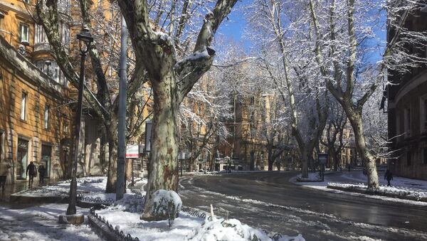 Снег, выпавший на улицах Рима. 27 февраля 2018