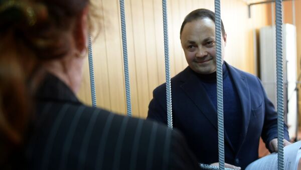 Бывший мэр Владивостока Игорь Пушкарев, обвиняемый во взяточничестве, в Тверском суде Москвы. 27 февраля 2018