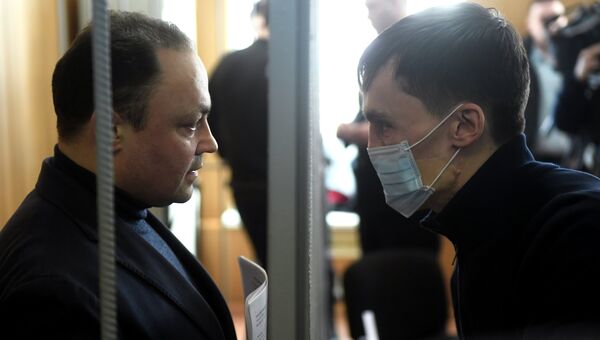 Бывший мэр Владивостока Игорь Пушкарев, обвиняемый во взяточничестве, в Тверском суде Москвы. 27 февраля 2018