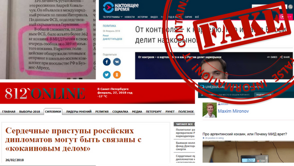 Скриншот страницы из раздела Примеры публикаций, тиражирующих недостоверную информацию о России на сайте МИД