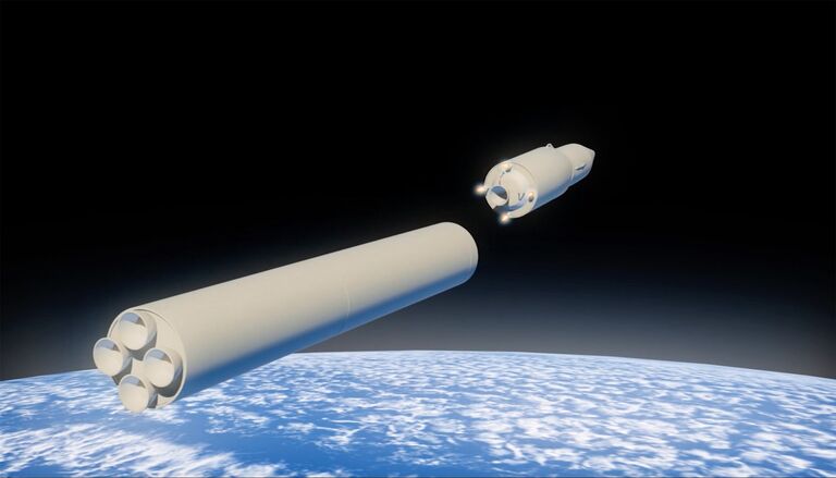 Графическое изображение российского ракетного комплекса стратегического назначения с гиперзвуковым планирующим крылатым блоком Графическое изображение российского ракетного комплекса стратегического назначения с гиперзвуковым планирующим крылатым блоком