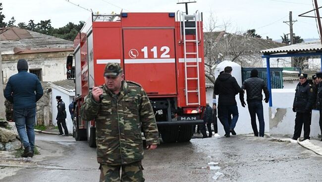 Тушение пожара в Республиканском наркологическом диспансере в Баку. 2 марта 2018