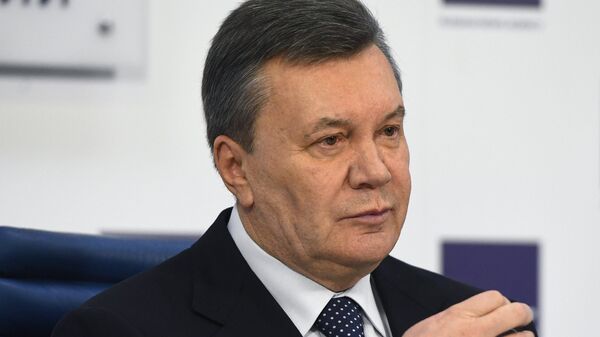 Бывший президент Украины Виктор Янукович на пресс-конференции в Москве. 2 марта 2018