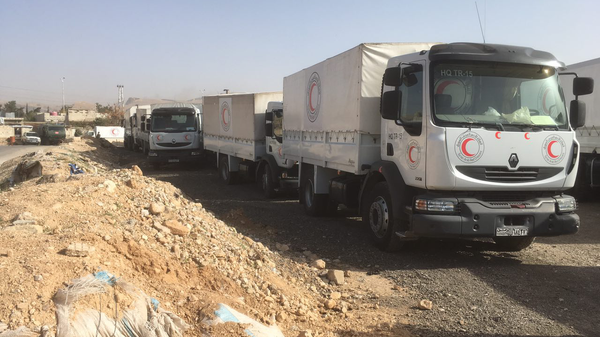 Гуманитарный конвой Красного полумесяца в Сирии. 5 марта 2018