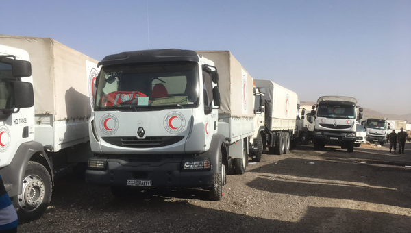 Гуманитарный конвой Красного полумесяца в Сирии. 5 марта 2018