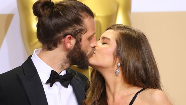 Крис Овертон и Рейчел Шентон на церемонии вручения премии Оскар