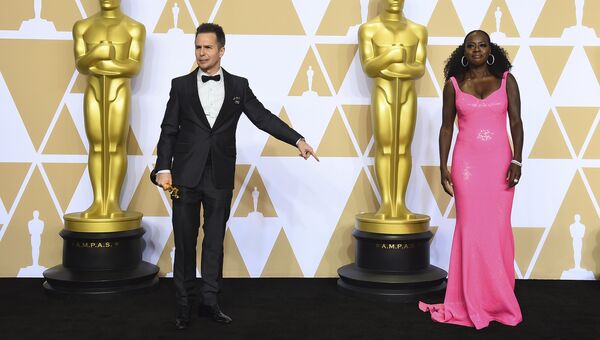 Сэм Рокуэлл и Виола Дэвис на церемонии вручения премии Оскар