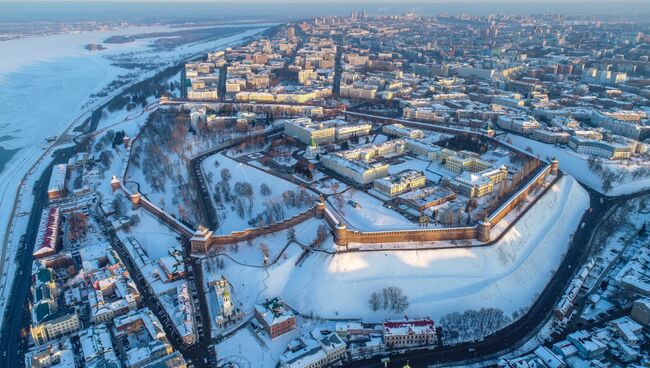 Вид на Нижегородский кремль