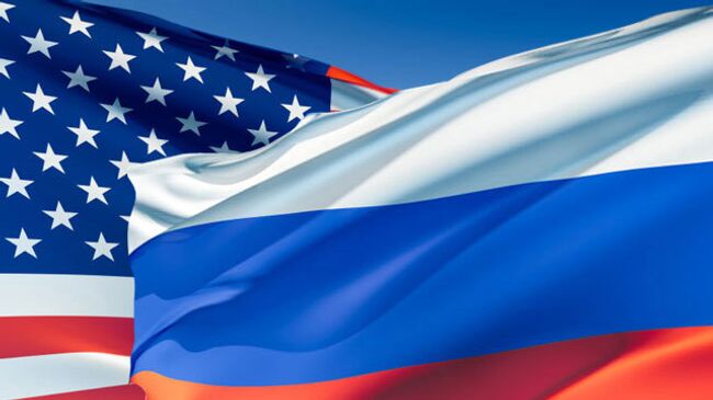Флаги России и США.Архивное фото