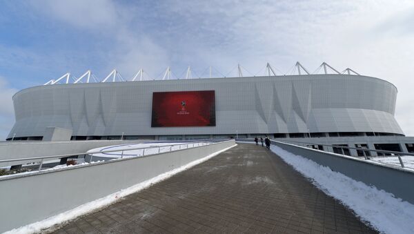 Строящийся футбольный стадион Ростов Арена в Ростове-на-Дону