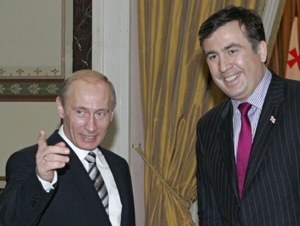 Владимир Путин и Михаил Саакашвили