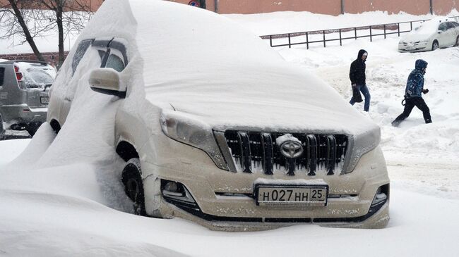 Снегопад в Приморье