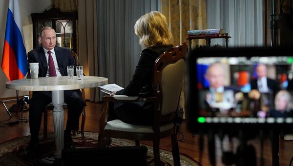 Президент РФ Владимир Путин дает интервью журналисту американского телеканала NBC Мегин Келли в Калининграде. 2 марта 2018