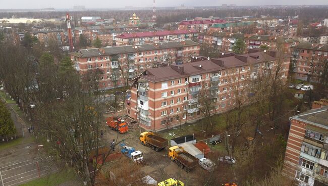 Жилой дом на Славянской улице в Краснодаре, где произошел взрыв газа. 10 марта 2018