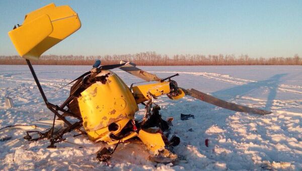 Легкомоторный вертолёт упал в Новосибирской области. 11 марта 2018