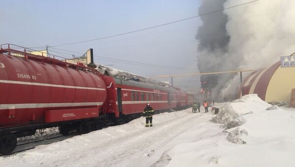Пожар в промзоне в Новосибирске. 12 марта 2018
