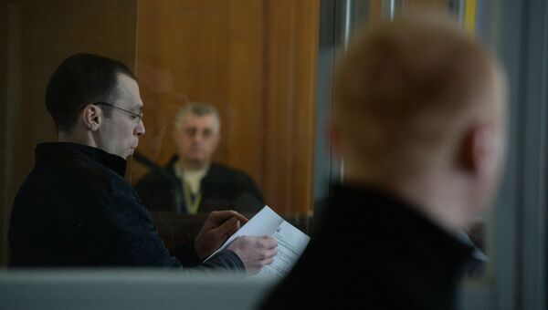 Журналист Василий Муравицкий на заседании суда в Житомире. Архивное фото
