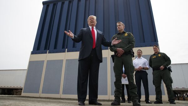 Дональд Трамп во время выступления на военной базе Мирамар в Сан-Диего в Калифорния. 13 марта 2018