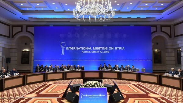 На встрече глав МИД стран-гарантов перемирия в Сирии (России, Ирана и Турции), которая проходит в Астане. Архивное фото
