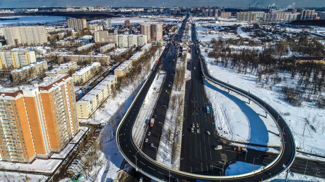 Новая эстакада через Варшавское шоссе в Щербинке. 16 марта 2018