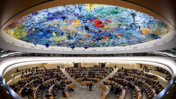 Зал заседаний Совета по правам человека ООН в Женеве