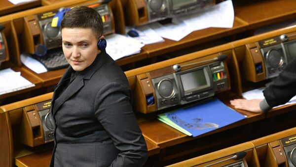 Надежда Савченко на заседании Верховной рады Украины