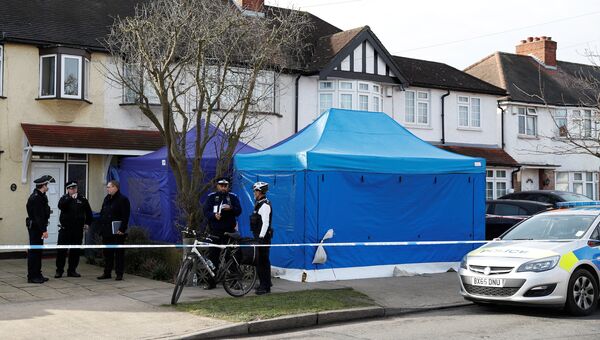Полиция возле дома Николая Глушкова на окраине Лондона
